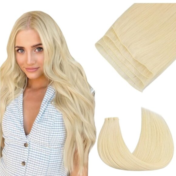 HUMAN HAIR genius weft 22” 60g platinum extensions - Picture 1 of 9